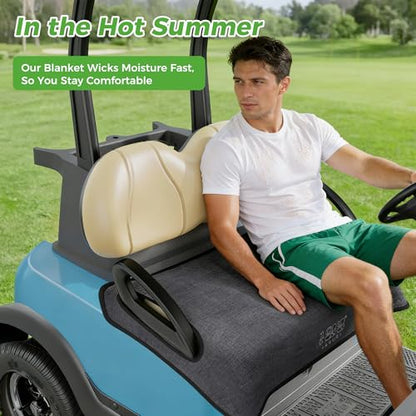 10L0L Universal Golf Cart Seat Covers/Seat Blanket for EZGO TXT/RXV & Club Car DS/Precedent, Breathable Seat Towel/Seat Cushions with Non-Slip Backing, All-Season Comfort (Not for Yamaha) - color: Linen Stripes
