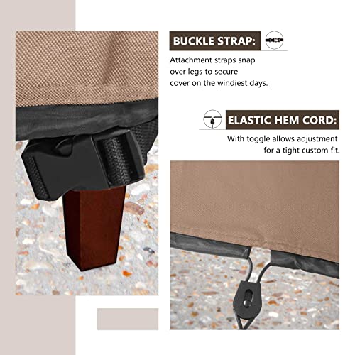 ULTCOVER Waterproof Outdoor Sofa Cover - Heavy Duty Patio Bench Covers 70W x 30D x 35H inch - color: Brown-30"Deep, size: 70"x30"x24"/35"(H)