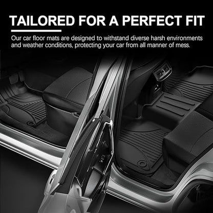AOMSAZTO Car Floor Mats Custom Fit for 2020 2019 2018 2017 2016 2015 2014 Nissan Rogue(Not for Rogue Sport),All-Weather Floor Mat Liners Front & Rear Row Full Set Liner Non-Slip TPE Odourless, Black - style: 10)14-20 Rogue Floor Mats