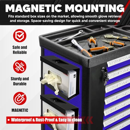 C&T Magnetic Glove Box Holder, Tissue Dispenser, Holds Boxes of Gloves, Towels, Wipes and Tissues,Suitable for Wall mounting, toolboxes, garages, workshops, Offices and Kitchens - style: 1pc