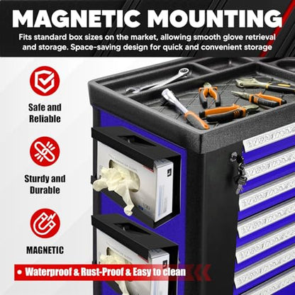 C&T Magnetic Glove Box Holder, Tissue Dispenser, Holds Boxes of Gloves, Towels, Wipes and Tissues,Suitable for Wall mounting, toolboxes, garages, workshops, Offices and Kitchens - style: 1pc