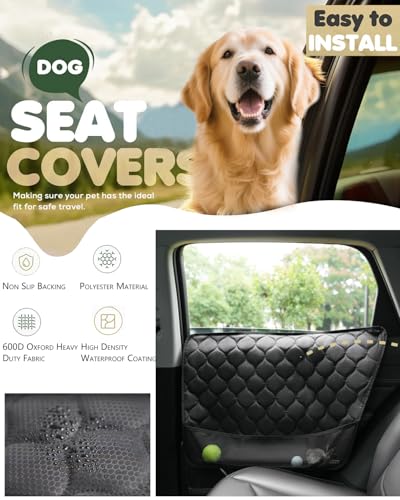 2PCS Car Door Protector for Dogs - Waterproof Pet Car Door Cover with Scratch Protection, Universal Fit for All Vehicles XL (XL) - size: XL