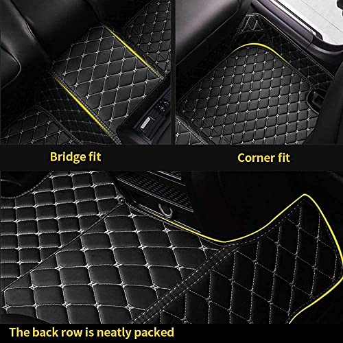 Custom Making Car Floor Mats for 90% Car Model Luxury Leather All Weather Waterproof Anti-Skid Full Coverage Liners (Black and red)