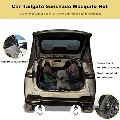 Car Camping Tailgate Mesh Screen for SUV, Mini Van, Great for Ventilation and Mosquito Prevention Car Camping Accessories - size: Full Wrap Tailgate Nets