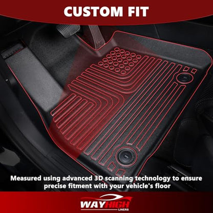 Wayhigh® Floor Mats & Cargo Liner for Buick Enclave 2018-2024, All Weather TPE Car Mats Waterproof Heavy Duty Floor Liners, Floor Mats Custom Fit for Enclave Accessories - style: 4) For Buick Enclave / 2018-2024 / Mats Set