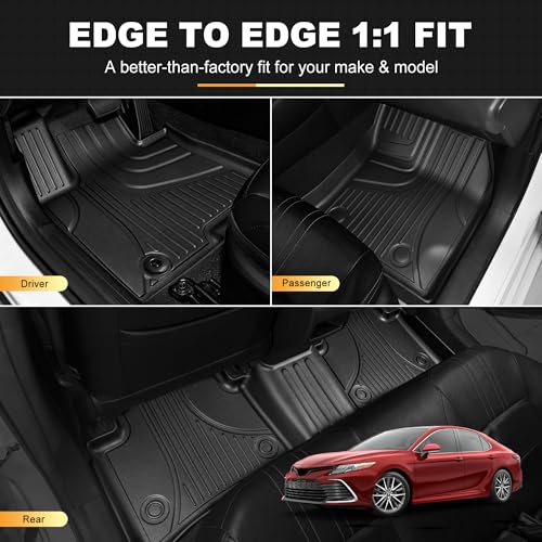 Floor Mats & Cargo Liner Fit for Toyota Camry 2018-2024 FWD Gas (Not for AWD or Hybrid) - style: 2018-2024 | For Toyota Camry 1st & 2and Row & Cargo