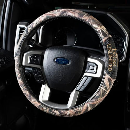 Ducks Unlimited Steering Wheel Covers, Universal Fit, Easy to Install for Car Truck Van SUV, Mossy Oak Shadow Grass Blades (SIOC)