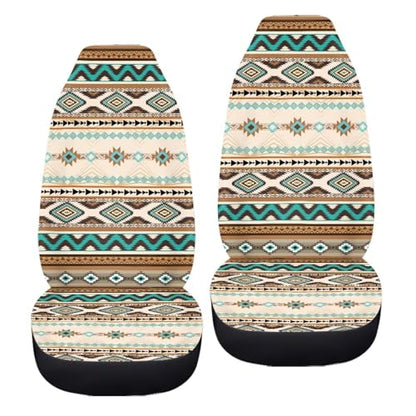 Dreaweet Aztec Car Seat Covers Southwest Native Indian Ameircan Navajo Print Front Seat Covers Set of 2 Car Seat Protector Front Seats Only Universal Seat Covers for SUV Trucks Cars - color: Aztec Southwest