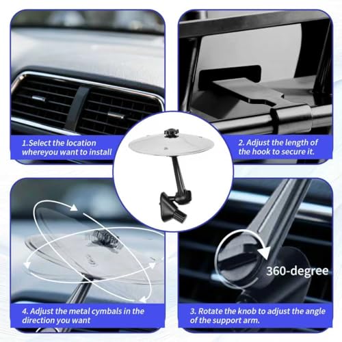 KENTIX Car Cymbal Air Vent Ornament, Mini Cymbal for Car Vent with 360 Rotatable Head, Cute Crash Cymbal, Creative Interior Accessories for Vehicle