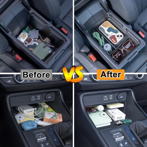 PIMCAR 3-Piece Center Console Organizer Set for 2023-2025 2026 Honda CR-V & CR-V Hybrid - Custom Fit Armrest Tray, Console Tray and Hidden Storage Box, Durable ABS Car Accessories