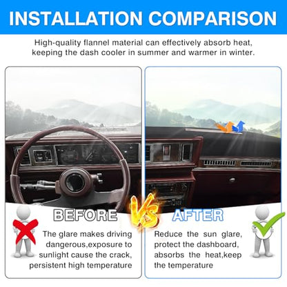 Autorder Dashboard Cover Mat for Olds Oldsmobile Cutlass Calais Accessories Dash Cover Upgrade Flannel Dash Mat Sunshade Glare UV Rays Protector - size: For Olds Oldsmobile Cutlass Calais