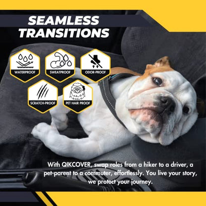 Premium Waterproof Car Seat Cover - Sweatproof, Universal Fit, Non-Slip, Durable Protector for Dirt, Spills, Pet Claws - Auto, SUV, Truck Compatible (Black)