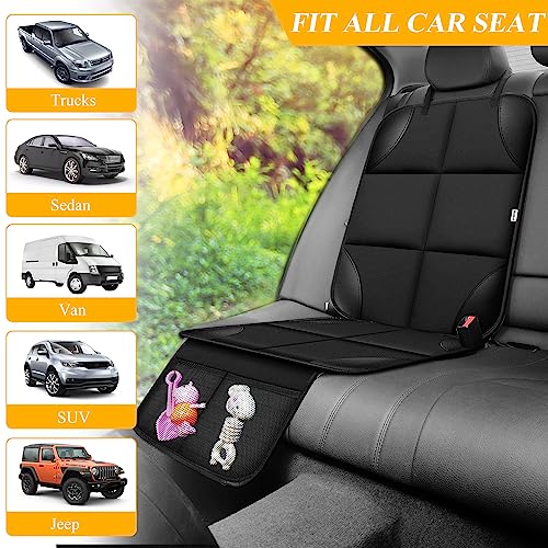 Car Seat Protector for Child Car Seat, Durable 600D Fabric Waterproof Car Seat Cover with Thick Pad Non-Slip Backing，No Imprints (Black 1pc) - color: Black 1pc