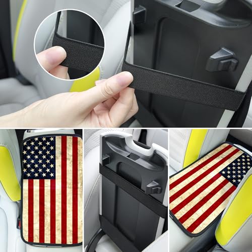 Auto Center Console Pad,American Flag 1 Auto Armrest Pad Seat Box Cushion,Armrest Cover Protector for Vehicle SUV Truck Car - color: American Flag