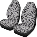 Grey Leopard Print 2pcs Car Seat Covers Front Thin Seats Protectors with Elastic Strap Universal Fit for Vehicles Easy to Install - color: Grey Leopard