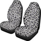 Grey Leopard Print 2pcs Car Seat Covers Front Thin Seats Protectors with Elastic Strap Universal Fit for Vehicles Easy to Install - color: Grey Leopard