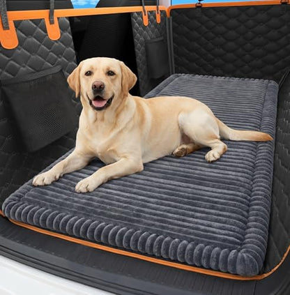 Dog Bed for Car, Non-Slip Dog Car Bed for Back Seat, Extra-Thick Plush Backseat Dog Mat for Travel, Soft Flannel Washable Pet Car Bed Fits Cars SUVs Trucks, 51"×23.6", Grey - color: Deep-grey