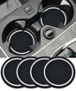 4PCS Car Coasters, Car Accessories Interior, 2.75 Inch Non-Slip PVC Round Coasters for Cup Holders, Black - color: Black&white