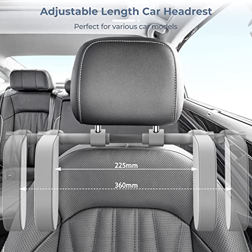 Car Headrest Pillow, Road Pal Headrest, Adjustable Car Seat Head Neck Support, U Shaped Car Sleeping Pillow for Kids & Adults (Grey) - color: Grey