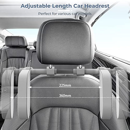 Car Headrest Pillow, Road Pal Headrest, Adjustable Car Seat Head Neck Support, U Shaped Car Sleeping Pillow for Kids & Adults (Grey) - color: Grey