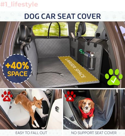 Extended Back CAR SEAT Cover, Large, Gray