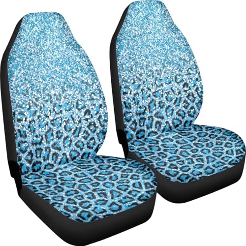 Leopard Print Universal Car Seat Covers Front Seats Only,Fit Most Cars,Sedan,Truck,SUV - color: Leopard Print 86