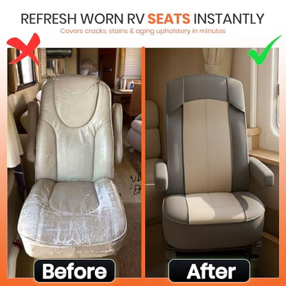 VALUN RV Seat Covers (Grey 2 Pack) – Captains Chair Seat Covers for RV Captain Chair & Motorhome Chairs, Universal Fit RV Chair Covers for Camper, Trailer, Van, Protects Against Dirt, Spills & Wear - style: GREY (2PK RV COVER)