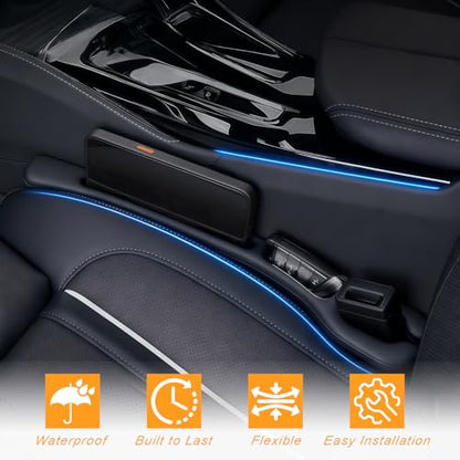2 Pack Car Seat Gap Filler, Anti-Drop Seat Gap Filler Organizer with Storage Slot, Universal Car Accessories for Vehicle, Auto, Truck, SUV, Black - size: 2 PCS #3