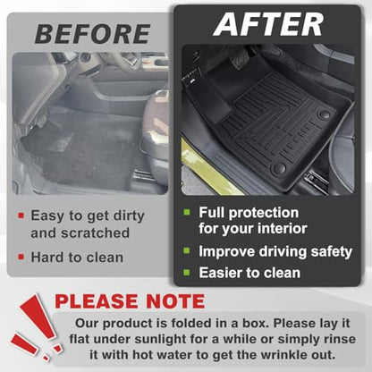 TripleAliners All Weather Floor Mats Compatible with 2025 2026 Nissan Kicks Interior Accessories 1st & 2nd Row Floor Liners Custom Fit Anti-Slip TPE Full Coverage Protection Waterproof Car Mats - size: Kicks | 2025+