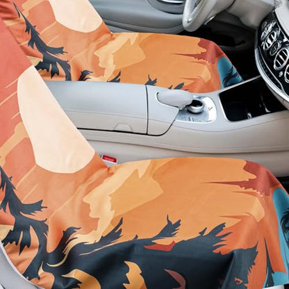Hahafelt 2 Pack Car Seat Towel Covers with Storage Bag, 63 x 32 Inch Universal Non Slip Waterproof Sweat Protector for Car Truck, Gym Swimming Running, Machine Washable (Sunset) - style: Sedona