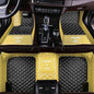 Custom Making Car Floor Mats for 97.5% Car Model Luxury Leather All Weather Waterproof Anti-Skid Full Coverage Liners (Black and Yellow) - color: Black and Yellow