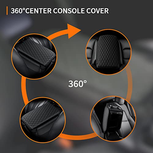Center Console Cover for Toyota 4Runner 2010-2022 2023 2024 Accessories with Side Pockets, Armrest Cover Thickened PU Leather Car Armrest Box Cushion Pad Protector - size: Toyota 4Runner 2010-2024