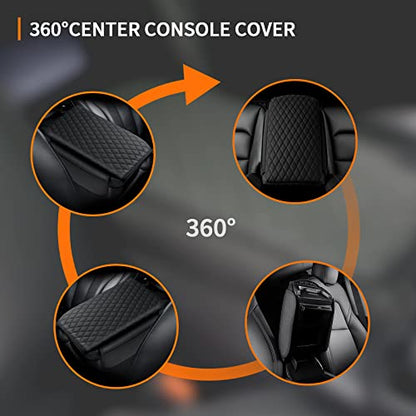Center Console Cover for Toyota 4Runner 2010-2022 2023 2024 Accessories with Side Pockets, Armrest Cover Thickened PU Leather Car Armrest Box Cushion Pad Protector - size: Toyota 4Runner 2010-2024