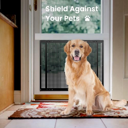 Premium Adjustable RV Entry Screen Door Grille, Adjusts from 22"- 31.5", Aluminum Alloy Protector Guard for RV, Camper- Black