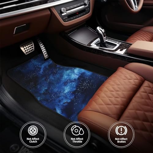 Blue Galaxy Stars Car Floor Mats for Truck SUV Universe Auto Carpets All Weather Auto Mats for Front and Back Full Set Luxury Car Mats, Anti-Slip Car Carpets - color: Galaxy Stars