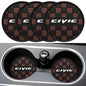 Car Cup Coaster, 4PCS Universal Non-Slip Cup Holders Embedded in Ornaments Coaster, Car Interior Accessories (Coffee, Civic)