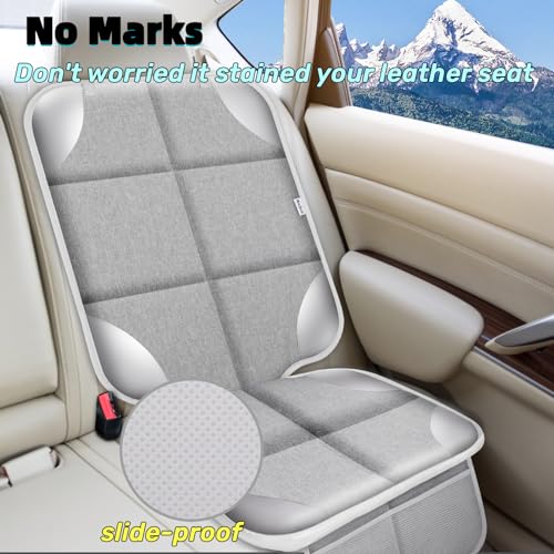 Car Seat Protector for Child Car Seat, Durable 600D Fabric Waterproof Car Seat Cover with Thick Pad Non-Slip Backing，No Imprints (Silver Gray-1 pc) - color: Silver Gray-1 pc