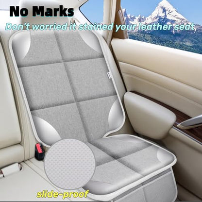 Car Seat Protector for Child Car Seat, Durable 600D Fabric Waterproof Car Seat Cover with Thick Pad Non-Slip Backing，No Imprints (Silver Gray-1 pc) - color: Silver Gray-1 pc