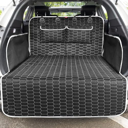 Oasser Cargo Liner for Dogs Trunk Cover, Waterproof Cargo Cover Pet Trunk Mat with Side Flaps & Bumper Protector 2 Large Pockets Nonslip Durable Soft for SUVs Sedans Vans (40.5'' x 72.8'') - size: L (40.5 x 72.8 inch)
