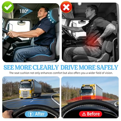3-in-1 Memory Foam Seat Cushion & Headrest Pillow with Lumbar Support L-Shaped Ergonomic Driver Seat Cushions Design for Sciatica and Tailbone Pain Relief Comfort for Car,Truck,Chair - size: 18.3''x15.35''x12.4''
