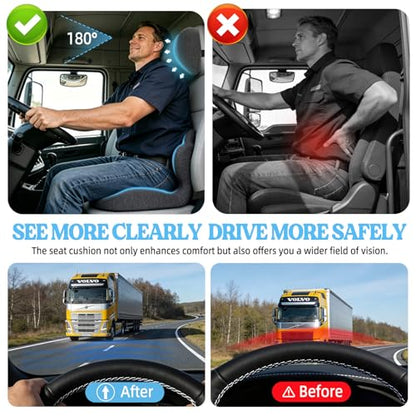 3-in-1 Memory Foam Seat Cushion & Headrest Pillow with Lumbar Support L-Shaped Ergonomic Driver Seat Cushions Design for Sciatica and Tailbone Pain Relief Comfort for Car,Truck,Chair - size: 18.3''x15.35''x12.4''