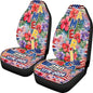 American 250th Anniversary Patriotic Car Seat Covers Two Front Only, Hawaii Hibiscus Flower Automotive Interior Covers Front Seat Protectors, Universal for Car, Truck, SUV - color: American 250th Hibiscus