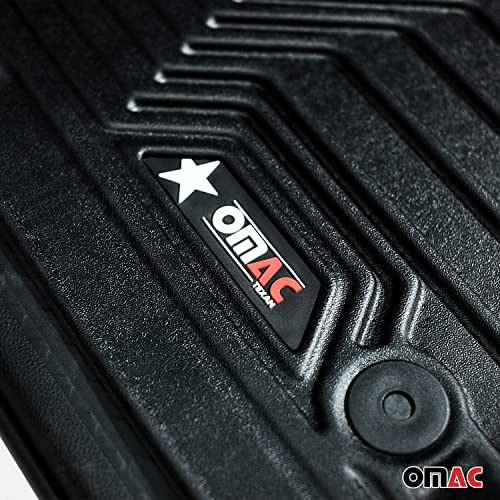OMAC Premium Floor Mats for Hyundai Palisade 2020-2025 Rear Car Mats All Weather 3D Custom Fit Rubber Mat Waterproof Odorless TPE Floor Liners Laser Measured Non-Slip (Black) - size: Second Row