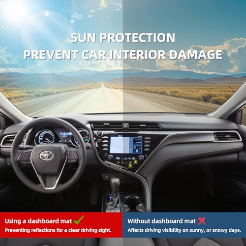 Dashboard Dash Cover Mat for Toyota Camry 2018 2019 2020 2021 2022 2023 Polyester Custom Fit Toyota Camry Accessories Dash Cover Black Trim (Camry 2018-2023, Black) - size: Toyota Camry 2018-2023