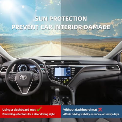 Dashboard Dash Cover Mat for Toyota Camry 2018 2019 2020 2021 2022 2023 Polyester Custom Fit Toyota Camry Accessories Dash Cover Black Trim (Camry 2018-2023, Black) - size: Toyota Camry 2018-2023