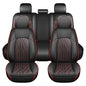 Huidasource Car Seat Covers Full Set, Leather Seat Cover Universal Fit for Most Cars Sedans SUVs Trucks, Airbag Compatible, Cup Holder Access, Easy Install, Wipes Clean, Wear-Resistant, Black&Red - color: A-Black&Red, size: 5pcs Full Set