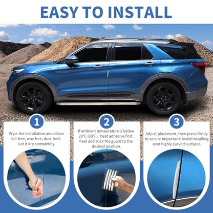 4PCS Car Door Edge Guards Universal 3D Carbon Fiber Texture Anti-Collision Scratch Protector Strips Flexible Silicone Trim with Nano Adhesive for Sedan SUV Truck White - color: White