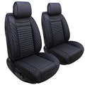 Front Car Seat Covers Waterproof Leather Universal for Chevy Acura Lexus Jetta Tiguan Jeep Wrangler Liberty Cherokee Mitsubishi Outlander Kia Hyundai Accent Audi (2 Pcs Front/Black) - color: 2 PCS Front/Black