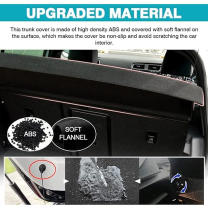Powerty Cargo Cover for 2015-2019 VW Golf MK7 GTI Trunk Cover Trunk Shielding Shade Cargo Luggage Cover for Volkswagen Golf MK7 GTI Accessories(Can Withstand The Load) - size: 2015-2019 | VW Golf MK7 Gti
