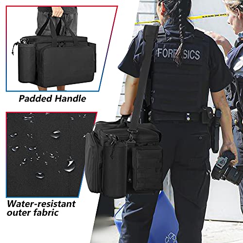 Trunab Patrol Bag Law Enforcement, Police Duty Bag, Car Front Seat Organizer Compatible with 15.6” Laptop, Multiple Compartment, Molle Webbing, Removable Strap, Detachable Kettle Bag